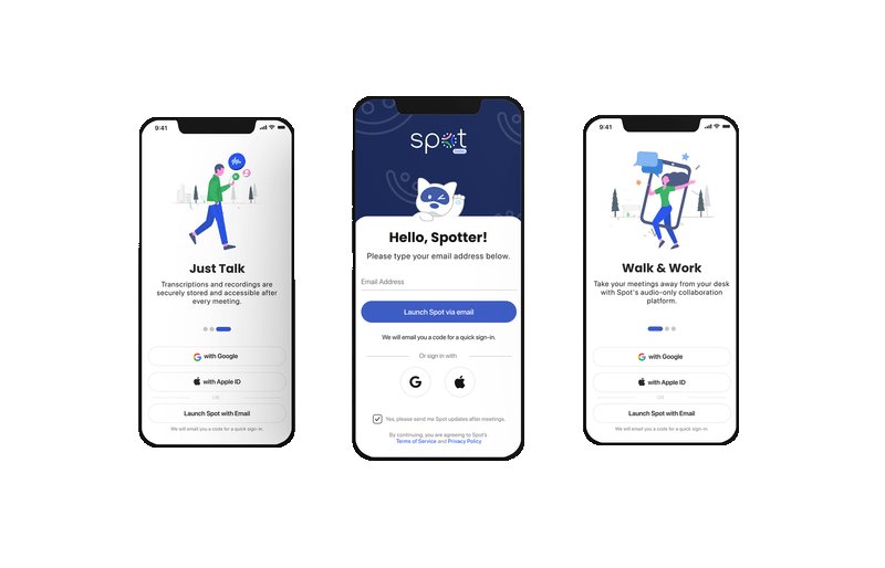 Spot hi-fi mockups
